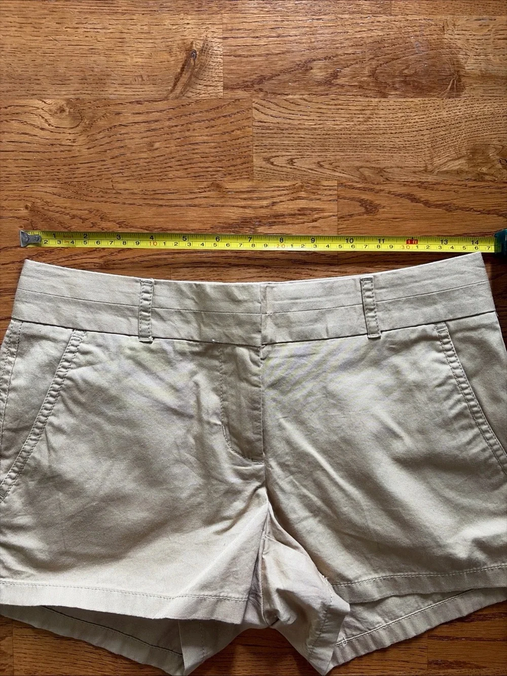 J.Crew Factory Broken-In Chino Shorts 00 Pockets Women Khaki Cotton Low Rise
